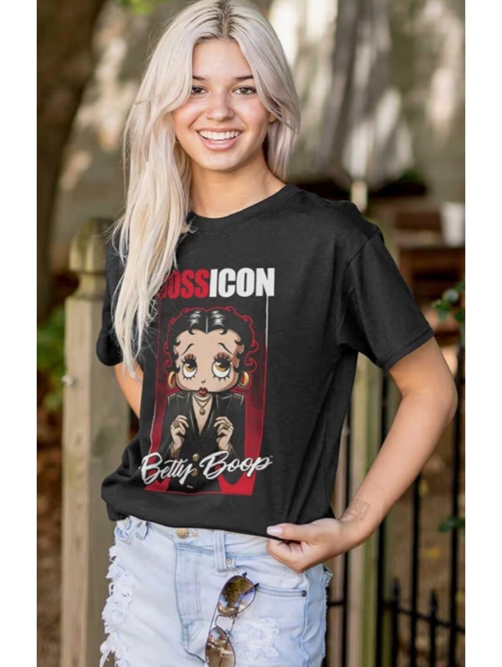 Betty Boop Mob Boss Icon Cartoon Graphic Tee